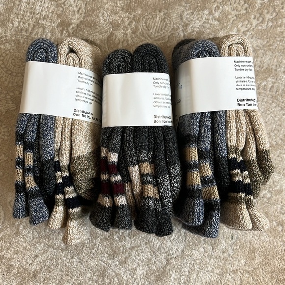 Brand New Statements 6 Pairs of Boys Striped Cotton Boot Socks Neutral Fall - Picture 10 of 14